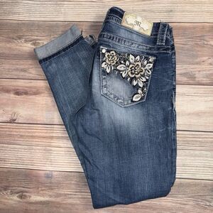 Miss Me Women's Size 27 Mid-Rise Easy Ankle Skinny Jeans
